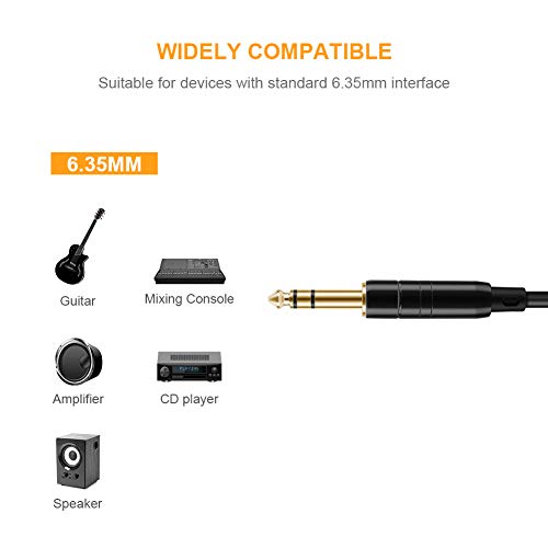 CableCreation 1/4 Inch 6.35mm TRS Balanced Stereo Instrument Guitar Cable | Pro Grade Quarter inch 1/4'' TRS Male to Male Audio Cable for Bass,Keyboard,AMP,Speaker,Mixer,Studio,Speaker/Receiver,6~50ft - size: 50 Feet