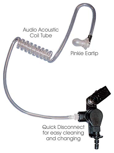 Klein Electronics Star M9 Single-Wire Earpiece with Surveillance Style Acoustic Tube for Motorola Compatible Models (Works with M9 Connector pin) | Clear Quick-Disconnect Audio Tube and Clothing Clip