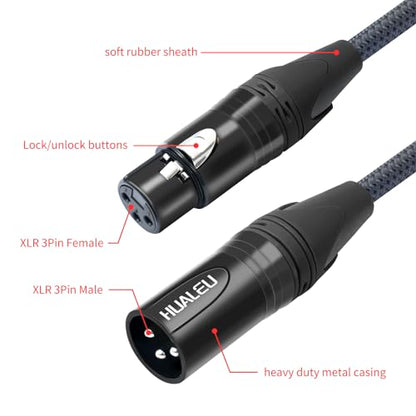 2FT XLR Female to Dual Male Y Splitter Cable, XLR Y Cable Splitter 1 Female to 2 Male for Micphone Mixer- 2Pack - color: XLR 1 Female to 2 Male, size: 2Ft*2Pack