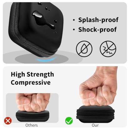 1 Pack Square Earbud Case Storage Bag with Carabiner, Black - color: C1-square black