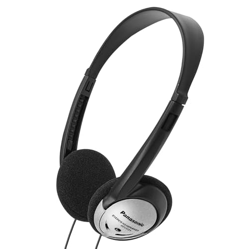 Panasonic Headphones On-Ear Lightweight with XBS RP-HT21 (Black & Silver) - size: 36 x 6.7 x 0.5 inches (Pack of 1), style: On Ear - No Mic