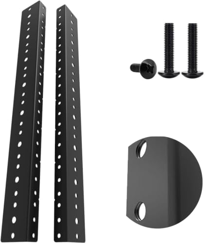 8U Steel Rack Rails Kit with Hardware - 2 Pieces (8URR) - size: 8U