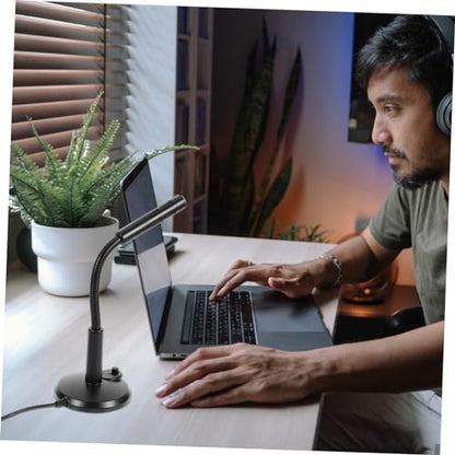 OSALADI USB Microphone with Base for Laptop and Desktop Compact Condenser Mic with Sound High Sensitivity for Streaming Chatting and Recording