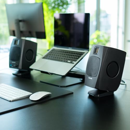ADAM Audio D3V Active Desktop Studio Monitor Speakers - Black | USB-C, D-ART Tweeter, 3.5in Woofer, 240W, 45Hz-23kHz, 97dB SPL, Balanced TRS, Headphone Out - style: D3V Black