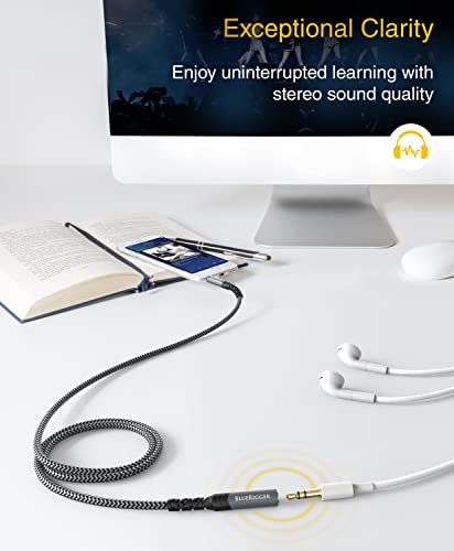 BlueRigger Headphone Extension Cable (25FT, 24K Gold Plated Jack, Hi-Fi Sound, 3.5mm Male to Female Stereo Audio Cable) – Aux Cord for iPod, Laptops, Smartphones, Speakers, Tablets, Home Car Stereo - size: 25FT