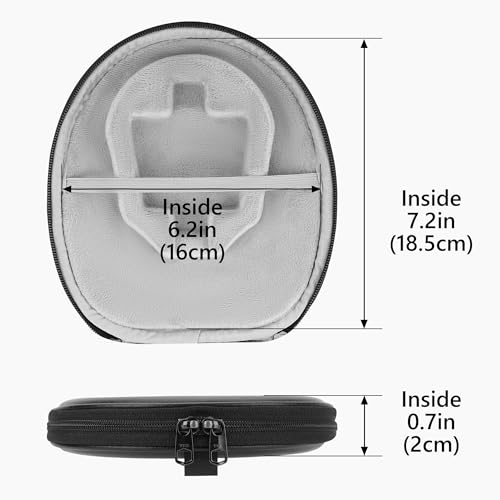 Geekria Shield Hard Shell Case for Neckband Headphones, Compatible with LG HBS-920, HBS-750, HBS-910, Sony WI-C600N, Jabra Halo Fusion, Travel Carrying Case with Cable Storage, Black