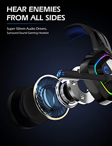 ZIUMIER Gaming Headset for PC, PS4, PS5, Xbox One, Xbox Series S/X, Switch, Noise Canceling Microphone, Stereo Surround Sound, 3.5mm Wired Gaming Headphones