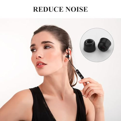 6 Pairs Memory Foam Earbud Tips Slow-rebound Foam Earbud Tips Fits for 4.5mm-5.5mm in-Ear Earphones Blocking Noise Earbuds Tips with Storage Box S/M/L 3 Sizes Ear Replacement Tips (Inner 4.5mm, Black) - size: S/M/L (Inner size: 4.5mm)