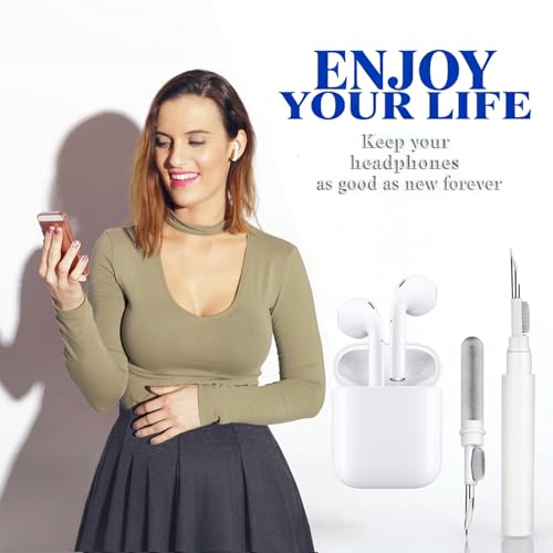 Multi-Function Cleaning Pen Kit for AirPods 1, 2, 3 & Pro, Earbud Cleaning Tool with Soft Brush & Flocking Sponge for Bluetooth Headphones Case -White
