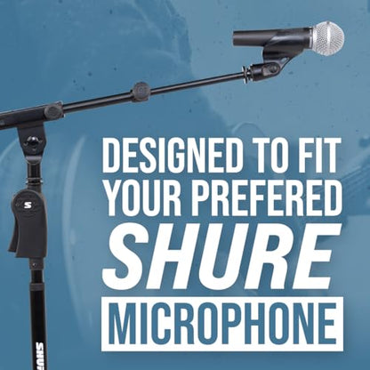 Shure by Gator Deluxe Tripod Mic Stand with Telescoping Boom and Pistol Grip One-Handed Clutch; (SH-TRIPODSTANDTBMDX) - style: Deluxe Clutch + Boom