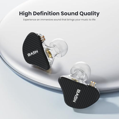 BASN Mix-PD in Ear Monitor,Planar Driver+Dynamic Driver 2-Pin Cable, Black - color: Matt Black