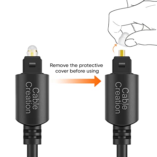 CableCreation Digital Optical Audio Toslink Cable 50FT, Fiber Optic, S/PDIF | 24K Gold-Plated Connectors, for Home Theater, Sound Bar, TV, PS4, Xbox, VD/CD Player, Blu-ray Players, Game Console, and More - size: 50 Feet