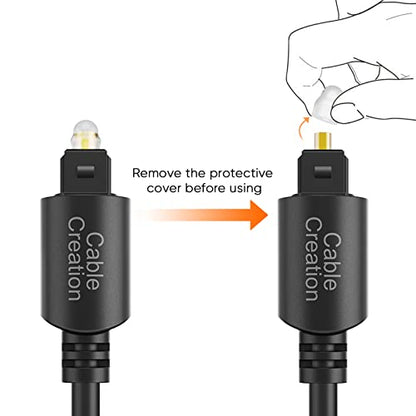 CableCreation Digital Optical Audio Toslink Cable, 6FT, Fiber Optic, S/PDIF | 24K Gold-Plated Connectors, for Home Theater, Sound Bar, TV, PS4, Xbox, VD/CD Player, Blu-ray Players, Game Console, and More - size: 6 Feet