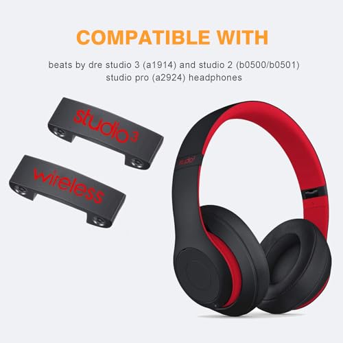 Studio 3 Replacement Parts as Same as the OEM Accessories Hinge Durable Repait Kit Compatible with Beats Studio3 (A1914), Studio2 Wired/Wireless, Studio Pro (A2924) Headphones (Defiant Black-Red) - color: Defiant Black-Red