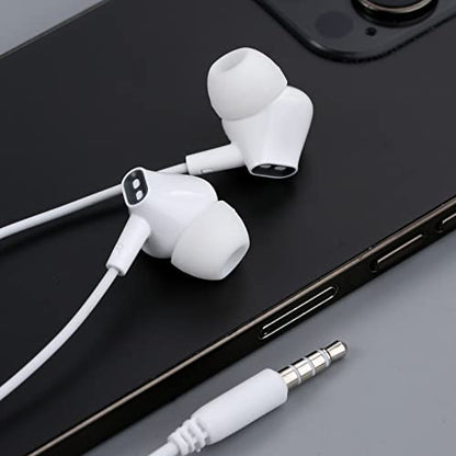 Wired Earbuds Headphones for School with Microphone Noise Isolating Stereo Bass in-Ear Earphones – for Smartphones, Tablets, Schools, Ipads, Multiuse - 3.5mm Plug in Audio Jack - White - color: White