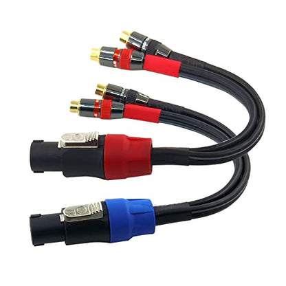 WJSTN Speak-on 4-Pole to Dual RCA Break Out Splitter Cable Speakon Splitter Cable,for Speaker (Speakon to RCA) - style: Speakon to RCA