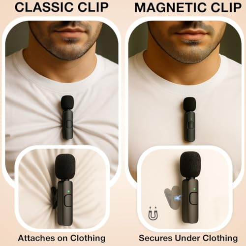 Magnetic Clip for Wireless Lavalier Microphone – 360° Strong Mic Magnet Mount for Mini Mic Pro, MAYBESTA, Bulatry, PQRQP – Invisible Hands-Free Mic Holder for Shirt, Jacket, Collar
