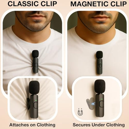 Magnetic Clip for Wireless Lavalier Microphone – 360° Strong Mic Magnet Mount for Mini Mic Pro, MAYBESTA, Bulatry, PQRQP – Invisible Hands-Free Mic Holder for Shirt, Jacket, Collar