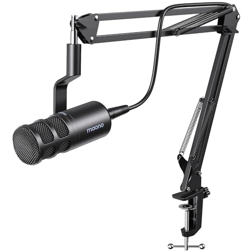 MAONO PD100S XLR Podcast Microphone, Cardioid Studio Dynamic Metal Boom Mic | Compatible with Audio Interface, Audio Mixer, Sound Card for Vocal Recording, Streaming, Voiceover, Music, Content Creation
