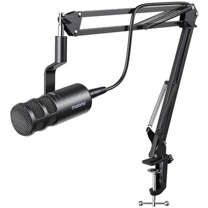 MAONO PD100S XLR Podcast Microphone, Cardioid Studio Dynamic Metal Boom Mic | Compatible with Audio Interface, Audio Mixer, Sound Card for Vocal Recording, Streaming, Voiceover, Music, Content Creation