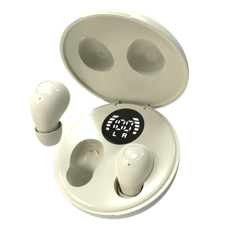 Mini Invisible Earbuds for Work and Sleep - Best Small Earbuds for Small Ear Canals - color: Beige