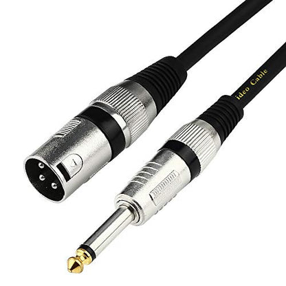 Unbalanced 6.35mm(1/4 inch) TS Mono to XLR Male Cable Gold Plated Quarter inch to Male XLR Microphone Cable Interconnect Cable - 3 Feet/1 Meter - size: 3 Feet