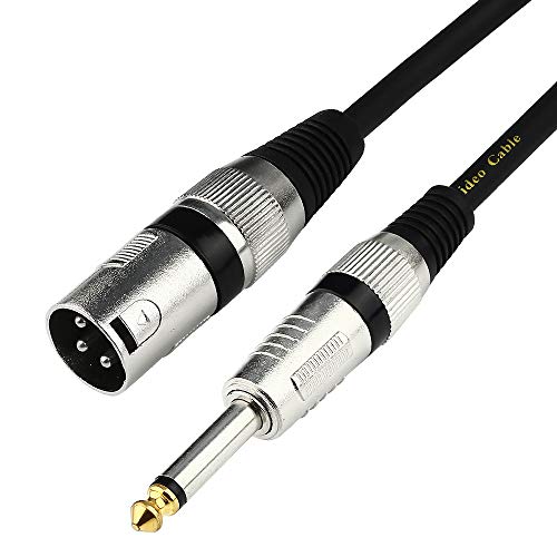 Unbalanced 6.35mm(1/4 inch) TS Mono to XLR Male Cable Gold Plated Quarter inch to Male XLR Microphone Cable Interconnect Cable - 5 Feet/1.5 Meters - size: 5 Feet