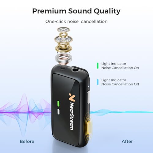 Wireless Lavalier Microphone for iPhone/Android/Camera/PC | AI Noise Cancellation, 7H Battery Life, 656ft Transmission, LCD Display, Wireless Lapel Microphone for Streaming, Recording - style: 1TX+1RX