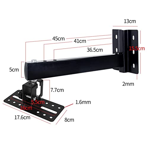 Entertainment Center Shelves Lengthened and Thickened Speaker Wall Mount Bracket Can Be Rotated And Can Be Adjusted To Tilt The Speaker Mounting Bracket Suitable for DVD players, cable boxes ( Color : - color: Brass