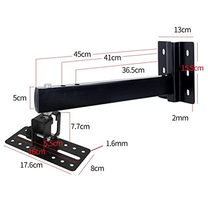 Entertainment Center Shelves Lengthened and Thickened Speaker Wall Mount Bracket Can Be Rotated And Can Be Adjusted To Tilt The Speaker Mounting Bracket Suitable for DVD players, cable boxes ( Color : - color: Brass