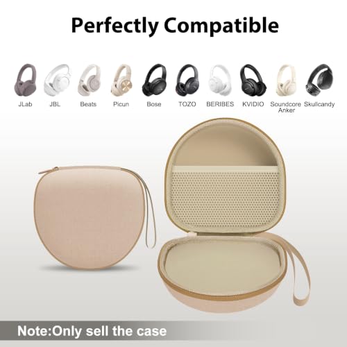 Headphone Case for JLab/Beats/TOZO/BERIBES/Picun Etc Headphones, Khaki | for JLab JBuds Lux ANC/Go Lux ANC, Beats Studio Pro/Solo 4 3,TOZO HT3,KVIDIO Etc Headphone, Hard Shell Case for Travel Home - color: Khaki