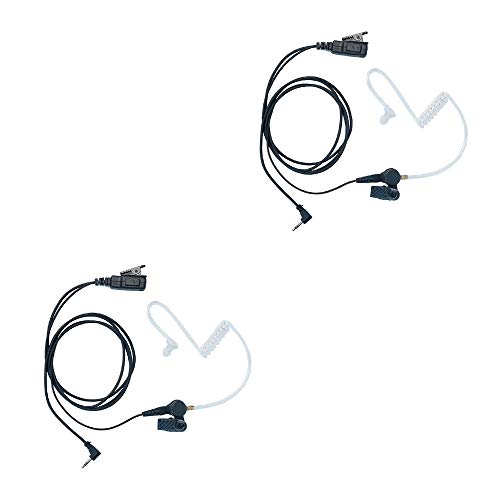 1 Pin 2.5MM Nipple Covert Acoustic Tube Earpiece Headset with MIC PTT for Motorola Talkabout Walkie Talkie 2 Way Radio MH230R T200 T260 T460 T600 MR350R MT350R MS350R 2 Pack | 2-Pack, nipple earbud, acoustic tube, PTT mic, 2.5mm 1-pin; Compatible with Mot