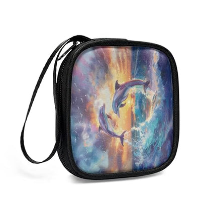 Dolphin Lightweight Headphone Storage Bag, Portable Headset Carrying Pouch Headphone Case Bag Soft Travel Pouch for Ear Headphones Headphone Holder - color: Dolphin