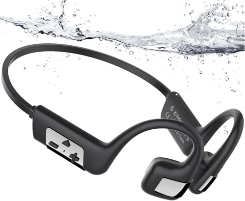 MONODEAL Bone Conduction Headphones Swimming Headphones, IP68 Waterproof | Bluetooth 5.4, Built-in 32GB MP3 Memory, Open Earphones Underwater Earbuds for Swimming Running Cycling
