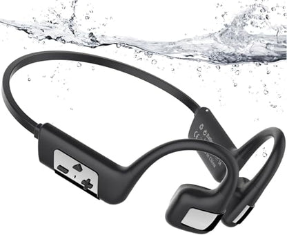 MONODEAL Bone Conduction Headphones Swimming Headphones, IP68 Waterproof | Bluetooth 5.4, Built-in 32GB MP3 Memory, Open Earphones Underwater Earbuds for Swimming Running Cycling