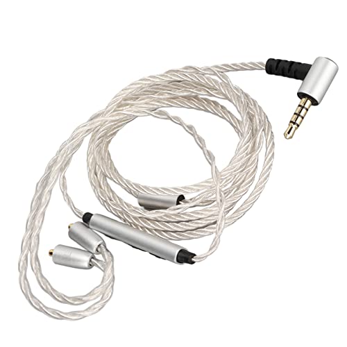 Earphone Wired Replacement Upgrade Cable,Silver Plated Copper 184 Core Headphone Upgrade Cable,Suitable for MMCX Interface Headphones SE846 SE535
