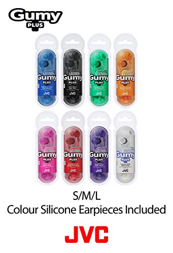JVC HAFX5R Gumy Plus Inner Ear Headphones (Red) - color: Raspberry Red, size: One Size