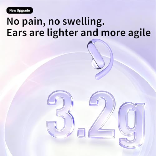 Diydeg Wireless Earbuds, IP54 Waterproofing BT5.49 Sport Headphones with Earhooks, No Sound Leakage, Touch Control Earphones for Gym, Running, Meeting, Workout (Purple) - color: Purple