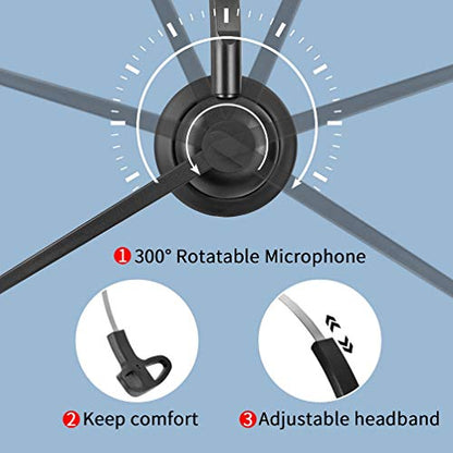 USB Headset with Microphone for PC Laptop Computer Headphone Noise Cancelling Mic for Home Office Online Class Teams Zoom - size: H360M