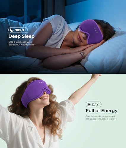 MUSICOZY Sleep Mask Headphones with Bluetooth Wireless Eye Masks Earphones