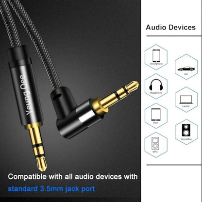 3.5mm Aux Cable 1.5 ft, 3.5mm Nylon Braided Male to Male Stereo Audio Cable Audio Auxiliary Input Adapter for Headphones, Car, Home Stereos, Speaker (1.5ft/0.5M) - size: 1.5 ft (0.5 m)