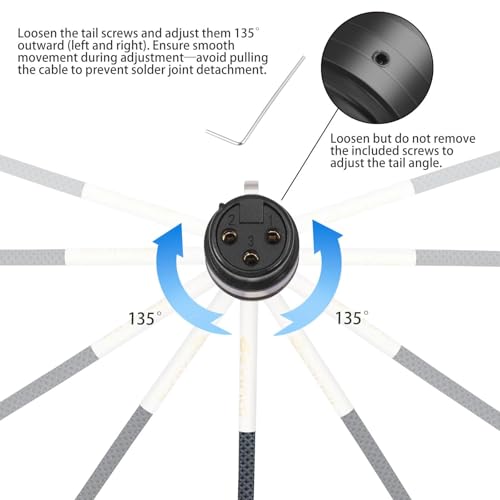 Right Angle XLR Cable, 360 Degree Rotatable Angle Female XLR to 360 Degree Rotatable Angle Male XLR Microphone Mic Cable Cord Adapter 6 FT 2 pcs - color: Angle Male to Angle Female 6FT