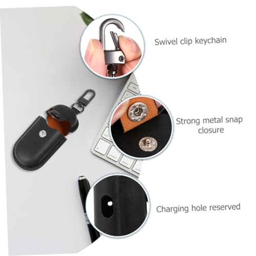 Wireless Earphone Holder for Earbuds 3i, Black Leather