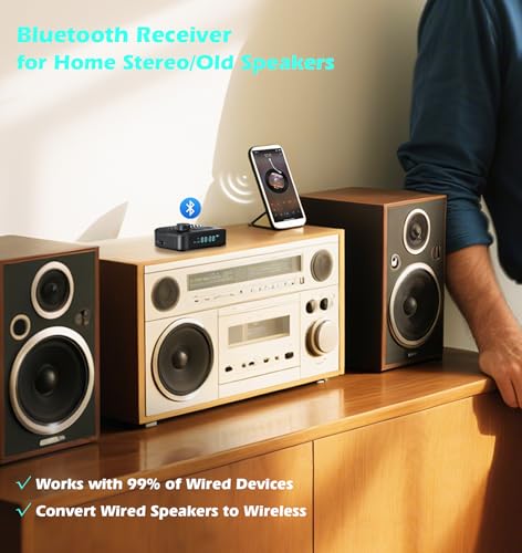 Bluetooth Transmitter for TV to Headphone/Speakers | RCA to Bluetooth Transmitter Receiver Music Control, Bluetooth Audio Transmitter Support USB Flash Drive/TF Card KAIY