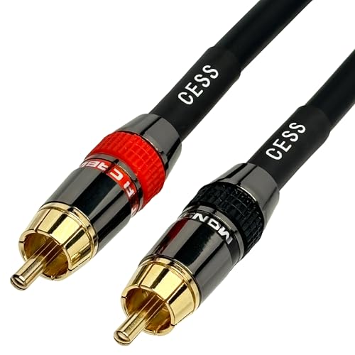 CNCESS CESS-163-1f Low Noise 12 Gauge Premium RCA Audio Line Patch Cable (1 Foot) - size: 12 inches