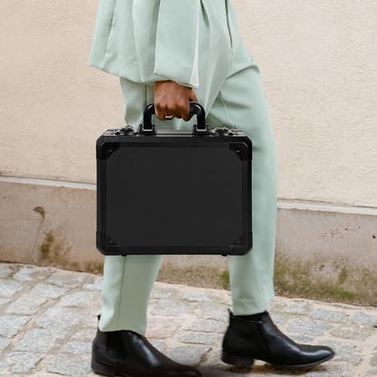 13 Inch Hard Carrying Storage Case | Ideal for Microphone & Camera Gear Transportation, DJ Mixer Case with Customizable Pre-Diced Foam, 13 X 10 X 5.5 Inch, Black - size: Inner：12.5''X 9.5''X 5.1''