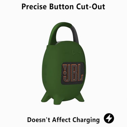 Geiomoo Silicone Carrying Case for JBL Clip 5, Protective Portable Scratch Shock Resistant Cover (Emerald Green) - color: Emerald Green