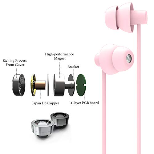 MAXROCK Sleep Earbuds with Soft Silicon Sleeping Headphones, Light Pink | Sleep Travel Choice, Cellphones Tablets Compatible, 3.5mm Jack - color: Light Pink