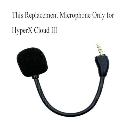Replacement Game Mic Microphone for Wired Kingston HyperX Cloud III Gaming Headset, Detachable Mic Boom for PC PS5 PS4 Xbox Series X/S, 3.5 mm Jack