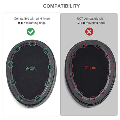 Memory Foam Cushion Ear Pads for Hifiman Arya Ananda Edition XS X HE1000se HE1000 V2 Jade II Headphone Replacement EarPads (Elite Velour Hybrid)